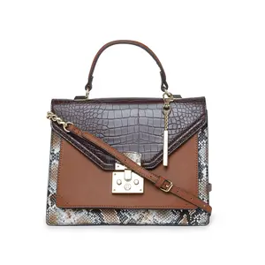Fashion PU python leather skin tassel women hip lady snake pattern print designer lady crossbody handbag bag