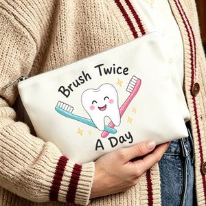 Pochette à maquillage, sac cadeau pour femmes, pochette à maquillage sur le thème dentaire pour maman, filles, amies, cadeaux idéaux pour les voyages, les anniversaires - Product Image 6
