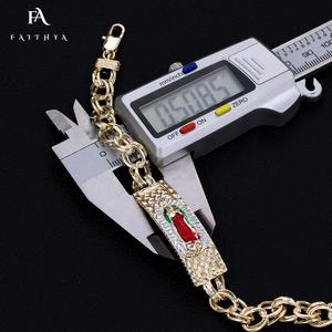 Pulseras Y Brazaletes para mujer, Charms <span class=keywords><strong>De</strong></span> diseño <span class=keywords><strong>De</strong></span> joyería religiosa, <span class=keywords><strong>De</strong></span> oro <span class=keywords><strong>De</strong></span> 14K, pulsera <span class=keywords><strong>De</strong></span> la <span class=keywords><strong>Virgen</strong></span> María, FB0283 - Product Image 5