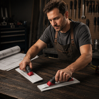 Truelle d'angle industrielle OEM en acier inoxydable, durable, avec poignée ergonomique en TPR, outils professionnels pour le finissage du ciment et du béton