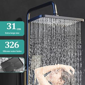 Precios de fábrica Juego de ducha LED <span class=keywords><strong>Grifo</strong></span> de ducha gris digital con 4 Funciones Ajuste de <span class=keywords><strong>altura</strong></span> del agua <span class=keywords><strong>Grifo</strong></span> mezclador de ducha Juego caliente y frío - Product Image 3