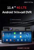 Écran tactile 4K sans fil 11,4 pouces pour voiture, Android 15, 4+64 Go, Carplay et Android Auto, double caméra embarquée pour boîtier multimédia automobile