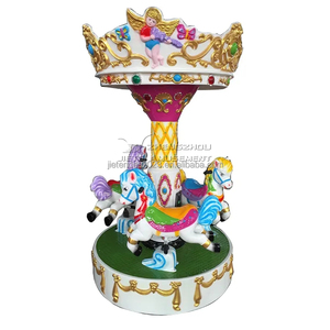 Jeu à pièces de Offre Spéciale parc d'attractions Fairground Merry Go Round bon utilisé petit 3 sièges Mini carrousel à vendre - Product Image 1