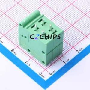 JL105R-50002G01 Screw Terminal Block Bent Lead Through Hole,P=5mm Connector 1x2P 5mm Green Right Angle Insert - Product Image 2
