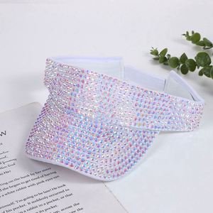 Summer Fashion Trendy Brand Versatile Outdoor <b>PVC</b> Open-<b>top</b> Hats with Rhinestones Silk Printed No <b>Top</b> Hats Wholesale - Product Image 4