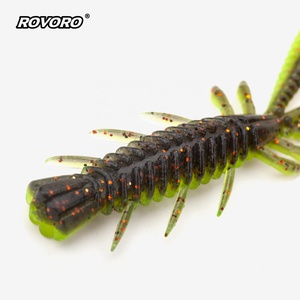 ROVORO Tackle Leurres souples en TPE pour la pêche au bar et aux poissons d'eau salée, leurres bioniques crevettes et vers, appâts Ned, jigs - Product Image 2