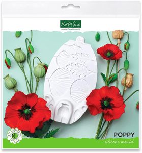 แม่พิมพ์ซิลิโคนลายดอกไม้สำหรับตกแต่งเค้กที่ทันสมัยเป็นมิตรกับสิ่งแวดล้อมแม่พิมพ์ดินเหนียวดินเหนียวทำให้กลีบดอกป๊อปปี้ใบเมล็ด - Product Image 3