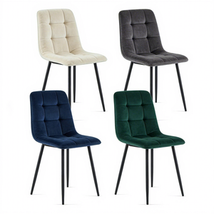 Silla <span class=keywords><strong>de</strong></span> Comedor <span class=keywords><strong>de</strong></span> Tela <span class=keywords><strong>de</strong></span> Terciopelo Premium con Patas <span class=keywords><strong>de</strong></span> Metal <span class=keywords><strong>de</strong></span> Latón Contemporáneas, <span class=keywords><strong>Sillas</strong></span> <span class=keywords><strong>de</strong></span> Comedor para Comedor, Sala <span class=keywords><strong>de</strong></span> Estar, Hogar - Product Image 4