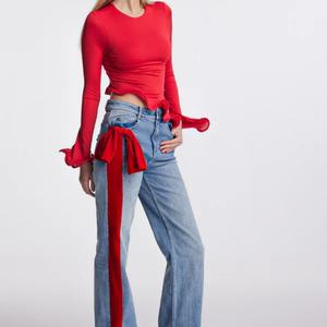 Elegant Casual French All-Occasion Flare-Sleeve Women's Hot Girl Top <b>Lightly</b> Pleated Slimming Tank Top - Product Image 5