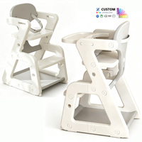 Chaise de croissance pour enfants, chaise haute bébé réglable en hauteur 2 niveaux, HDPE sans BPA, sans odeur, anti-basculement, rangement, vente en gros, usine OEM