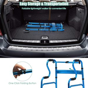 <span class=keywords><strong>Déambulateur</strong></span> pliant 3-en-1 MSMT avec roues de 5 pouces, robuste, capacité de 200 kg, barre de sécurité pour toilettes, aide à la mobilité étroite pour seniors - Product Image 5