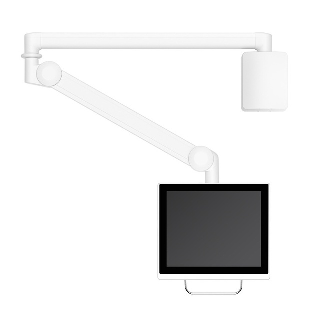 Manufacturer Supplies White Medical Universal Swivel Arm Wall-mounted Display Screen Brackets Large Load Capacity 14.5kg
