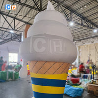 Ballon debout gonflable de forme de crème glacée de la publicité de centre commercial, modèle gonflable de crème glacée de dessin animé