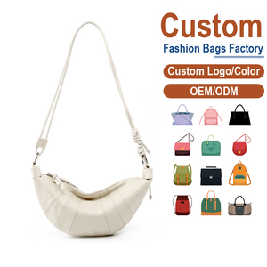 Sac bandoulière plissé en cuir véritable crème – Sangle nouée vintage hiver/automne OEM pour marques minimalistes recherchant un luxe authentique - Product Image 1