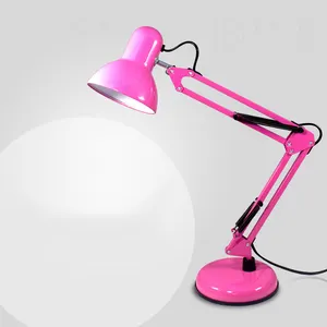 Lampat-Lámpara Led de escritorio para dormitorio, lámpara de altura ajustable Manual, color oro rosa, para Universidad, con brazo Flexible, ejecutiva, cuello de oficina