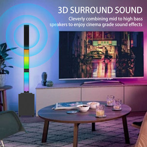 Sistema de barra de sonido para fiestas de 45W, subwoofer incorporado, efectos de luz RGB, micrófonos inalámbricos duales para karaoke en casa y noches de cine, 1 unidad - Product Image 5