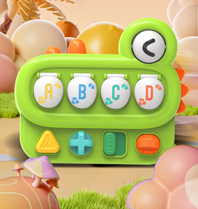 Boîte à interrupteurs <span class=keywords><strong>dinosaure</strong></span> : Puzzle éducatif pour l'éveil, table de jeu musicale, jeu logique pop-up, jouets boîte Peekaboo - Product Image 3