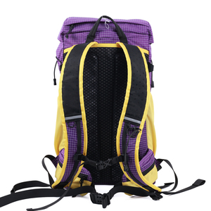 Mochila Multifuncional con Cordón Ajustable en Morado y Amarillo, Mochila Resistente para Senderismo, Camping y <span class=keywords><strong>Viajes</strong></span> al Aire Libre - Product Image 2