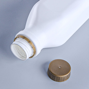 Plastica bianca 38mm diametro 1000ml bottiglia per bevande finitura opaca usa e getta per tè al latte forma rotonda guarnizione pompa quadrata per lozioni - Product Image 4