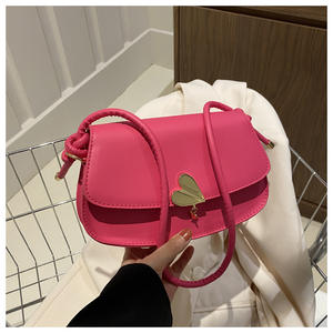 Hot Selling Women's Bag With Lock PU Leather Shoulder Bag Solid <b>Colour</b> Fashion <b>Handbag</b> for Women.Z0235 - Product Image 1