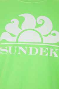 Sélection minutieuse Designer Sundek Fluorescent Green Cotton T Shirt Ribbed Crew Neck Casual Shirts - Product Image 3