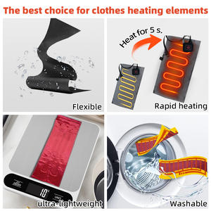 OEM/ODM 7.4V/1.9A Coussin chauffant en fibre de carbone Puissance 14W Feuille chauffante Film chauffant électrique pour vêtements d'extérieur Veste coupe-vent - Product Image 5