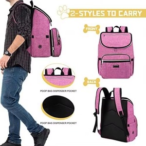 pets' travel bags - <b>Dog</b> Travel Kit with 2 <b>Collapsible</b> Silicone <b>Bowls</b>, 2 Food Containers, Multi-Use Pockets for Pet - Product Image 4