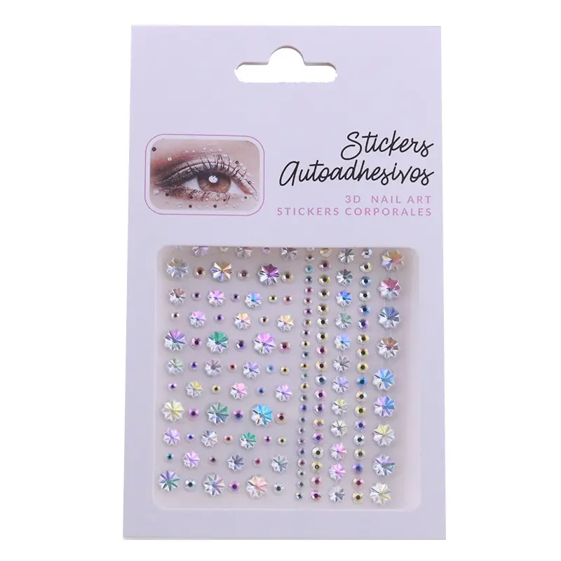 Christmas holiday children's stage eye forehead make up accessories rhinestone sticker party makeup 3D temporary tattoo stickers