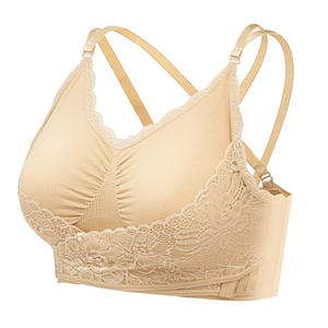 Soutien-gorge sans fil à dos croisé en dentelle pour femme, fermeture avant, bretelles réglables, lingerie respirante et confortable - Product Image 5