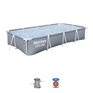 Bestway 561FT 561FV 561FUE Steel Pro Rectangle Above Ground <strong>Pool</strong> Set 3.66 m X 2.01 m X 66 cm Swimming <strong>Pool</strong> - Product Image 1