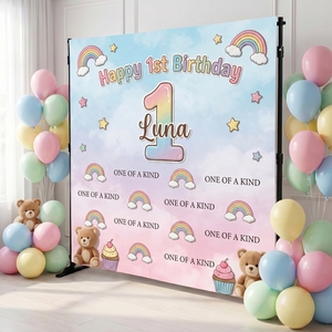 ZYLOMAK 10ft Custom Tension Fabric Backdrop Stand - Professional Step and <b>Repeat</b> Media Wall for Trade Shows Events & - Product Image 3