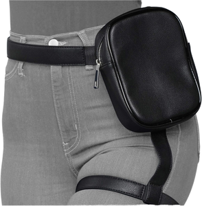 Sacs <span class=keywords><strong>de</strong></span> <span class=keywords><strong>jambe</strong></span> et <span class=keywords><strong>de</strong></span> taille tendance pour femmes, en <span class=keywords><strong>cuir</strong></span> PU imperméable, style <span class=keywords><strong>moto</strong></span>, avec fermeture éclair - Product Image 1