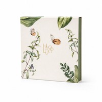 Boîte cadeau en papier botanique avec logo personnalisé, emballage pliable avec insert en grille pour chocolat, truffes, sachets de thé, bonbons, vente en gros