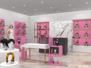 Beauty Shop Wig <b>Display</b> Showcase Furniture Beauty Store <b>Display</b> Hair Extension Salon <b>Wall</b> <b>Cabinet</b> for Wig Store Design - Product Image 4