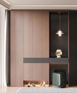 Modern Design Wooden <b>Shoe</b> <b>Rack</b> Cabinet with Sliding Door High Quality Large Portable Panel Style for Living Room - Product Image 2