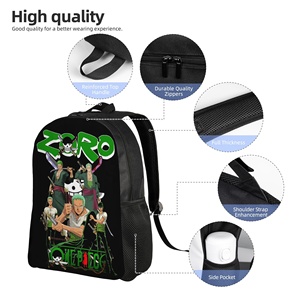 Sac à dos Roronoa <span class=keywords><strong>Zoro</strong></span> <span class=keywords><strong>One</strong></span> <span class=keywords><strong>Piece</strong></span>, sac à dos cool pour le sport, le lycée, le travail, l'anime, sac à dos pour hommes et femmes, sac pour ordinateur portable, sac en toile - Product Image 4