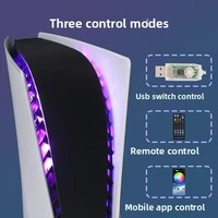 Anneau lumineux et bande lumineuse TGZ Pro avec fonction de capture sonore, lumières RGB pour console Slim (plastique)