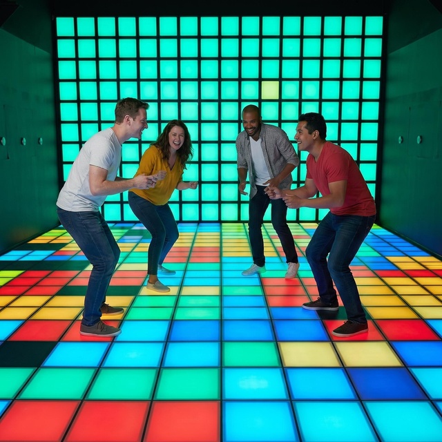 Led Dance Floor Super Grid Active LED Pixel Dance Floor Games Pressure Sensitive Pixel Tiles Interactive Room Pressure Games