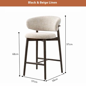 Chaise haute de bar en bois de style européen, tabouret de bar en bois moderne pour salle à manger, salon, comptoir, cuisine - Product Image 4