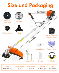 Cortadora de Césped <span class=keywords><strong>NEOTEC</strong></span> 4 en <span class=keywords><strong>1</strong></span> con Motor de Gasolina, Desbrozadora, Recortadora de Césped, Cortadora de Césped de 4 Tiempos, Gran Venta en Estados Unidos - Product Image 2