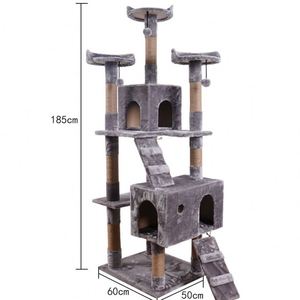Árbol rascador para gatos con centro de actividades multinivel, tipo casa y condominio, para gatitos divertidos, para interiores - Product Image 3