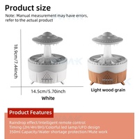 Diffuseur d'arômes UFO en forme de goutte de pluie avec télécommande, humidificateur diffuseur de brume H2O 350ml pour la maison, avec logo personnalisé