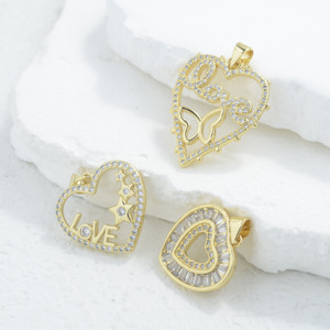 Oferta Especial: Joyería para <span class=keywords><strong>Parejas</strong></span> en Forma <span class=keywords><strong>de</strong></span> Corazón, Chapada en Cobre con Oro <span class=keywords><strong>de</strong></span> 18K, Colgante con Dije <span class=keywords><strong>de</strong></span> Amor, Accesorio para la Creación <span class=keywords><strong>de</strong></span> Joyería Femenina - Product Image 2