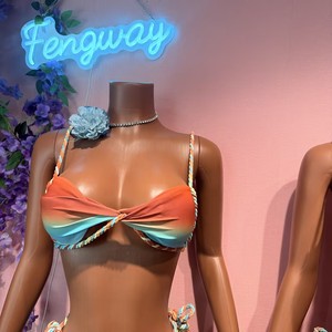 Nuevo Bikini Dividido 2026 de Moda Sexy, Traje de Baño de Color Sólido con Diseño Hueco, Novedoso Traje de Baño para Piscina de <span class=keywords><strong>Mujer</strong></span> - Product Image 3