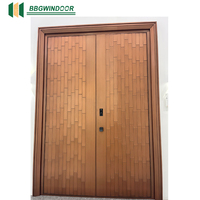 Fournisseurs de Lukliving design de luxe Gril de porte en verre Design Round Top Portes extérieures Portes d'entrée doubles résidentielles