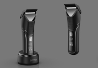 Tondeuse corporelle électrique rechargeable pour homme, étanche, avec lame en céramique détachable, pour usage humide/sec, tondeuse intime avec lumière LED
