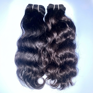 Extensions de cheveux humains vierges Remy indiens 100% naturels, ondulation naturelle, couleur 1B, 100g, marque Remy Hair, pour tissage - Product Image 1