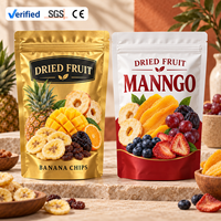 Sachet Doypack Personnalisé Imprimé Coloré Scellé Anti-humidité Anti-fuite Qualité Alimentaire avec Fermeture Éclair pour Emballage de Fruits Secs