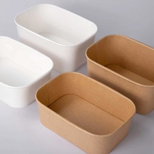 Recipiente de comida para llevar de restaurante, desechable, ecológico, biodegradable, con tapa de papel kraft, para ensaladas, bocadillos, almuerzos. - Product Image 4