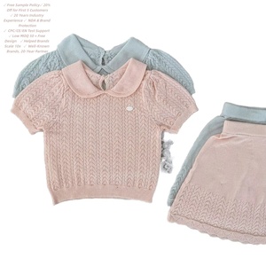 Conjunto <span class=keywords><strong>de</strong></span> Dos Piezas <span class=keywords><strong>de</strong></span> Punto <span class=keywords><strong>para</strong></span> Bebé, Top <span class=keywords><strong>de</strong></span> Manga Corta con <span class=keywords><strong>Cuello</strong></span> Redondo y Falda, Ropa <span class=keywords><strong>de</strong></span> Punto Suave y Transpirable <span class=keywords><strong>para</strong></span> Niña - Product Image 1